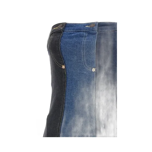 Jeans Off-Shoulder Layered Denim Dress