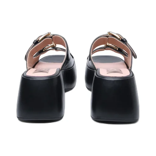 Double-Buckle Platform Sandals