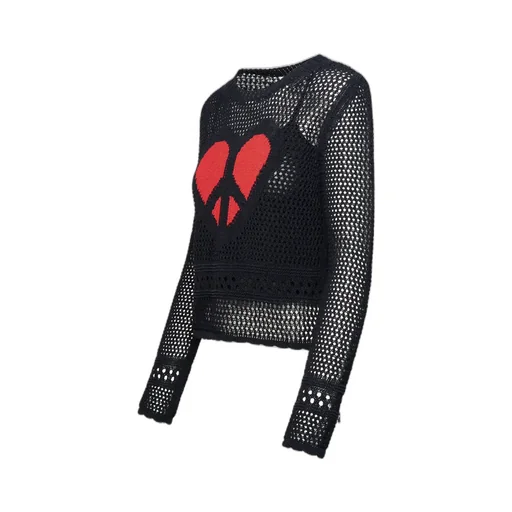 Crewneck Crochet-Knit Jumper