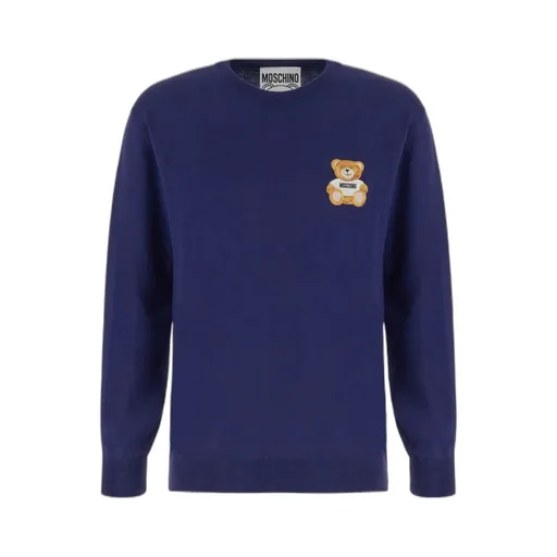 Teddy Bear Embroidered Crewneck Sweater