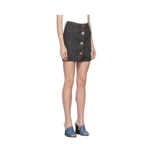 Crystal Denim Mini Skirt