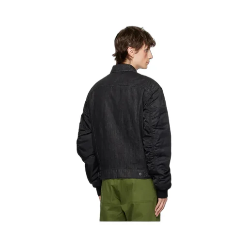 Spliced Lapel Denim Coat