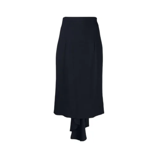 Pleated Asymmetric Midi Skirt