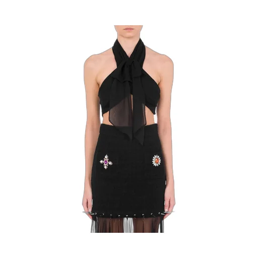 Backless Silk Crop Top