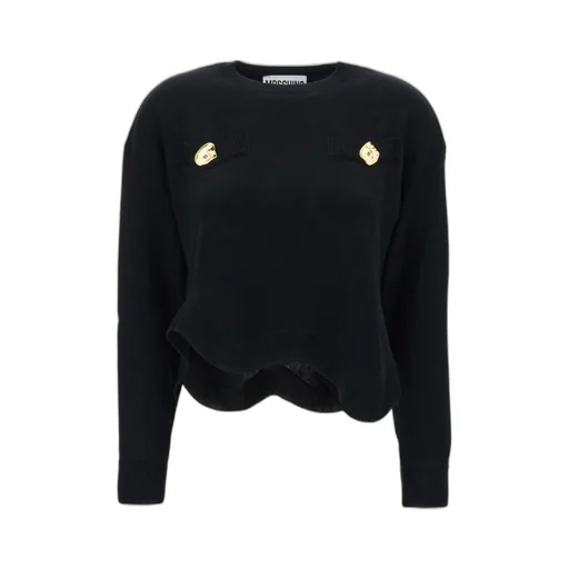 Asymmetric Hem Crewneck Knitted Jumper