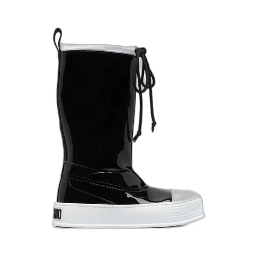 Drawstring Glossy Boots