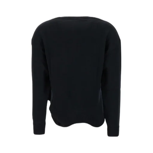 Asymmetric Hem Crewneck Knitted Jumper