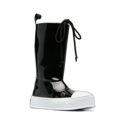 Drawstring Glossy Boots