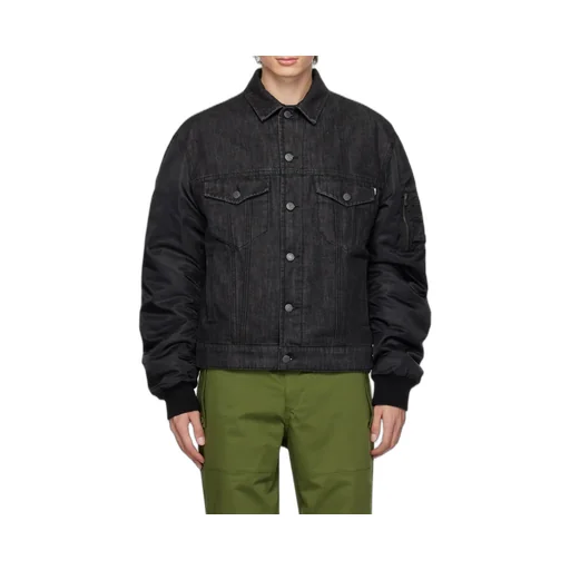 Spliced Lapel Denim Coat