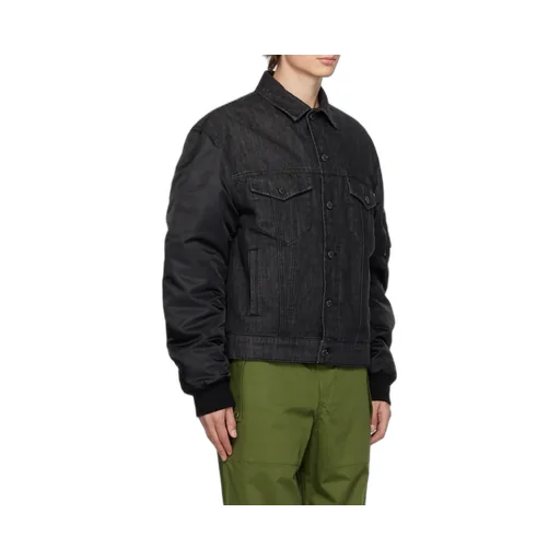 Spliced Lapel Denim Coat