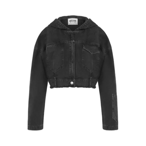 Cropped Denim Jacket With Hood