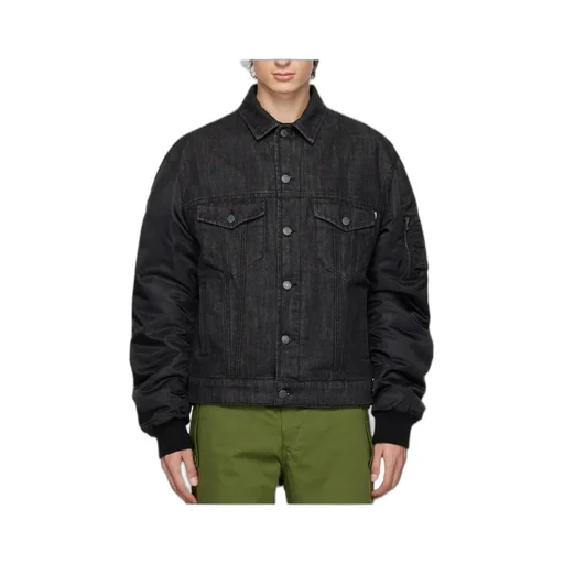 Spliced Lapel Denim Coat