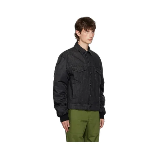 Spliced Lapel Denim Coat