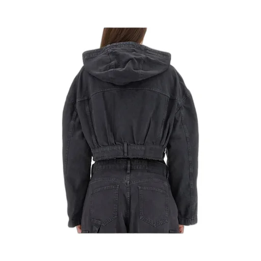 Cropped Denim Jacket With Hood