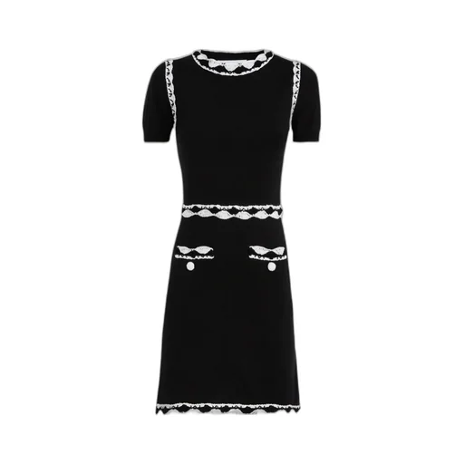 Lace Trim Knit Dress