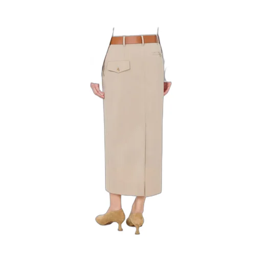 Rear Slit Long Skirt