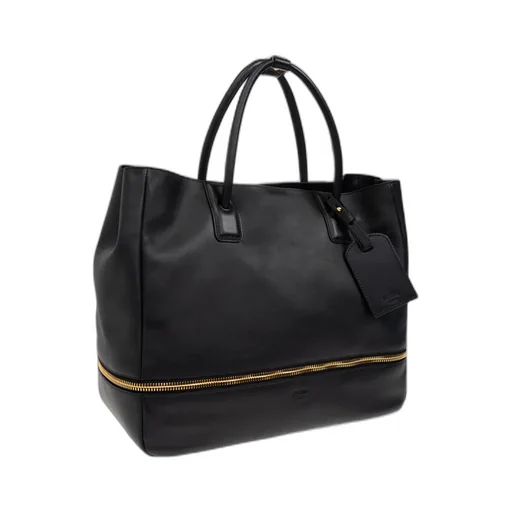 Logo Embossed Zipped Shopper Bag