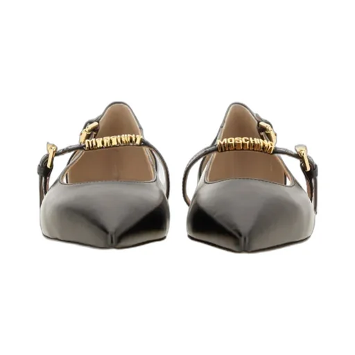 Logo Lettering Pointed-Toe Flat Shoes