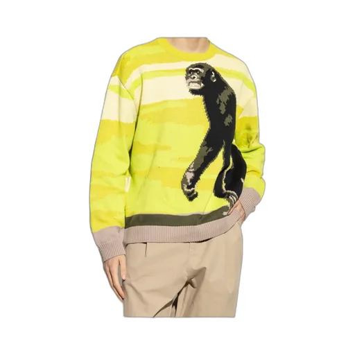 Intarsia-Knit Crewneck Jumper