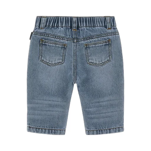 Teddy Bear-Embroidered Denim Jeans