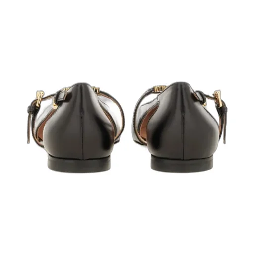 Logo Lettering Pointed-Toe Flat Shoes