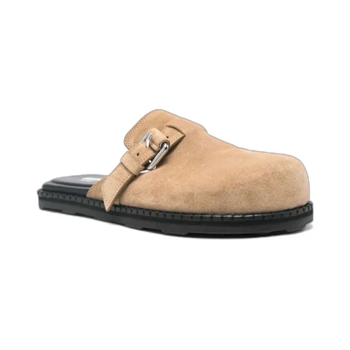 Buckled Round Toe Mules