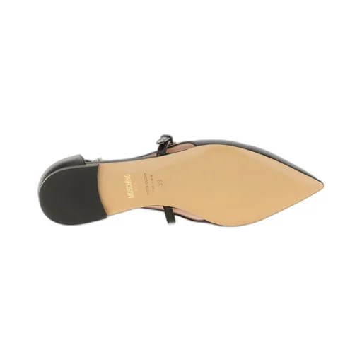 Logo Lettering Pointed-Toe Flat Shoes