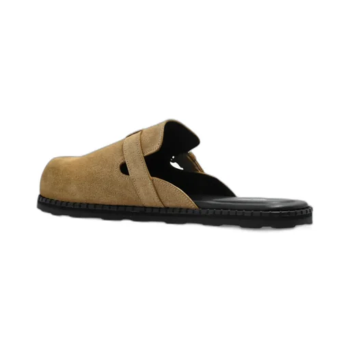 Buckle Detailed Round Toe Mules