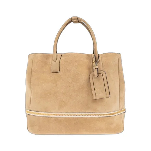 Logo Embossed Zipped Shopper Bag