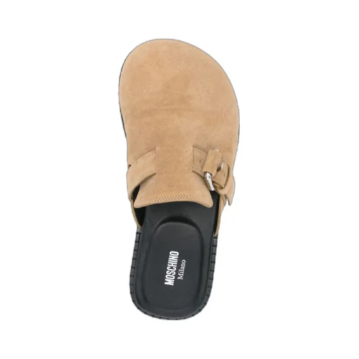 Buckled Round Toe Mules