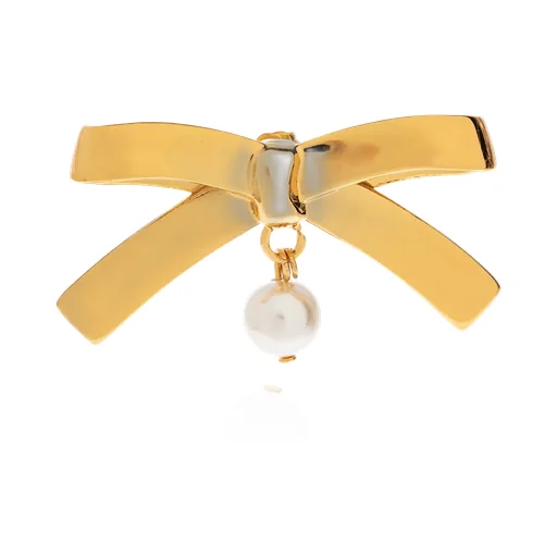Bow-Shape Pearl-Embellishment Earrings