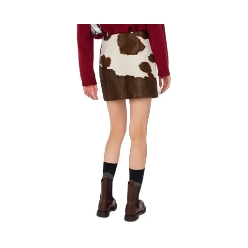 Cow-Print Mini Skirt