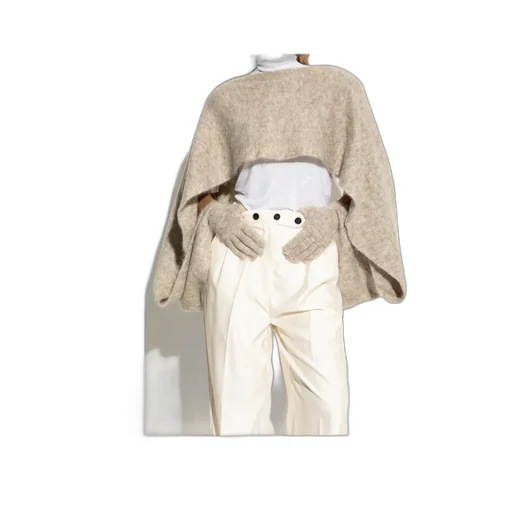 Rectangular Scarf And Gloves Set