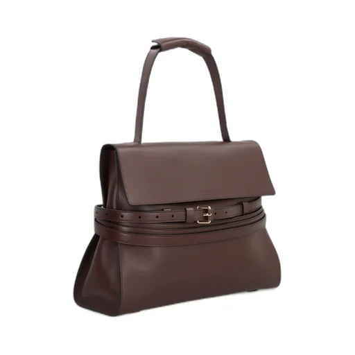 Belted Top-Handle Tote Bag