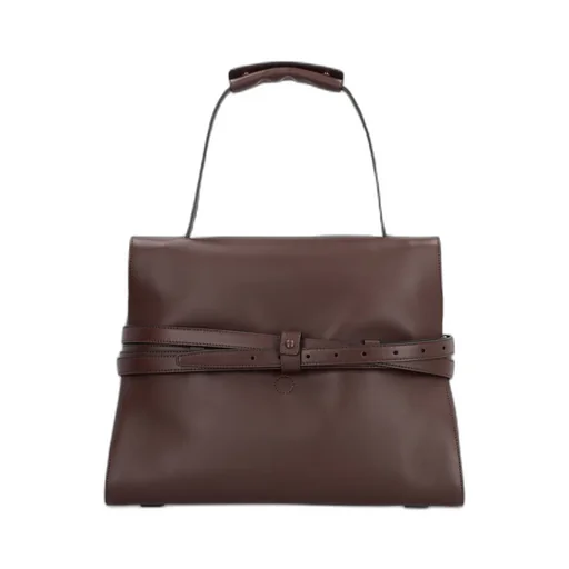 Belted Top-Handle Tote Bag