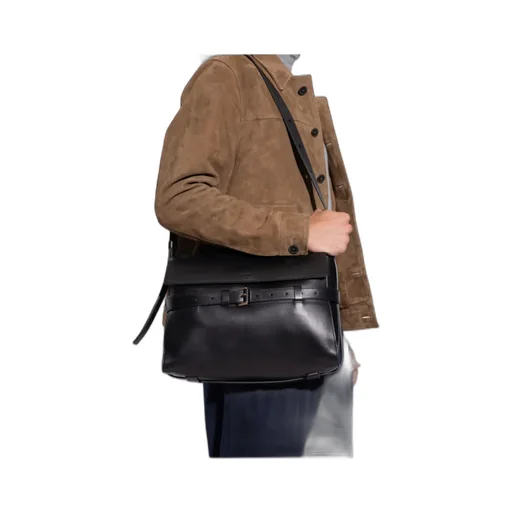 Belted Leather Shoulder Bag