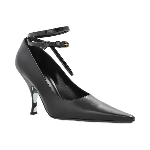 Pointed-Toe Ankle-Tie Pumps