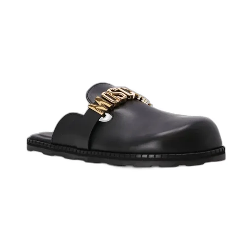 Logo-Plaque Leather Mules