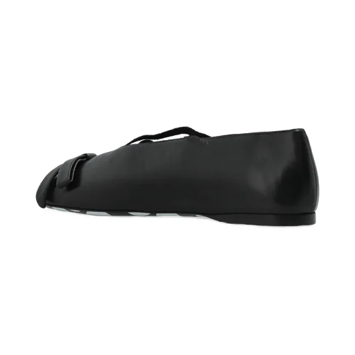 Bow-Detail Leather Ballet Flats