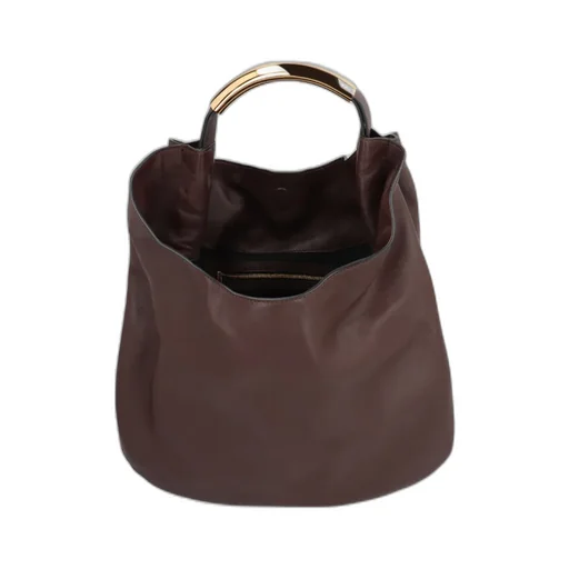 Logo-Lettering Leather Tote Bag