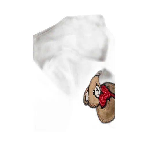Teddy Heart-Embroidered Scarf