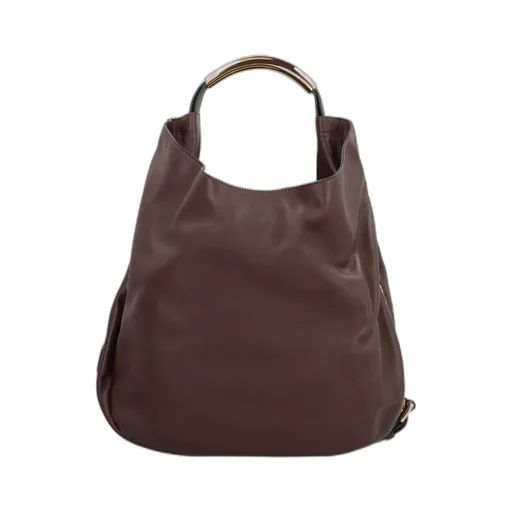 Logo-Lettering Leather Tote Bag