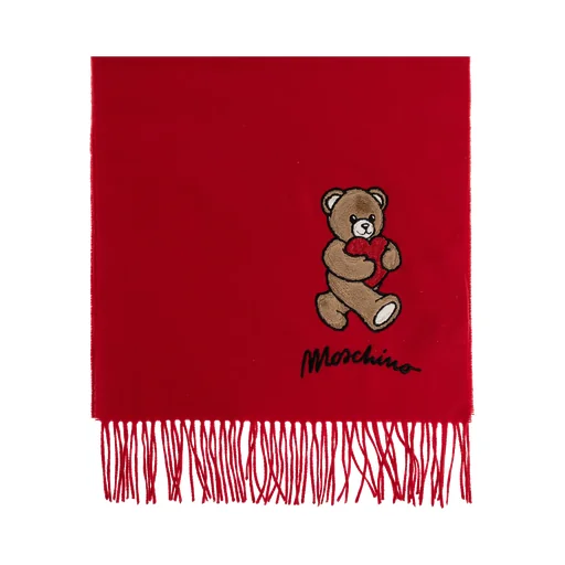 Teddy Bear-Appliqué Wool Scarf