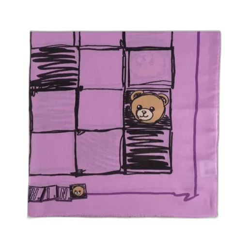 Teddy-Print Scarf