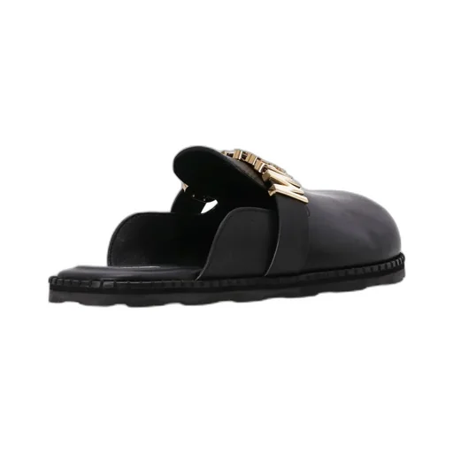 Logo-Plaque Leather Mules