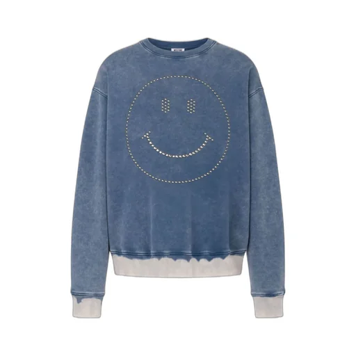Smiley Face-Studded Sweatshirt