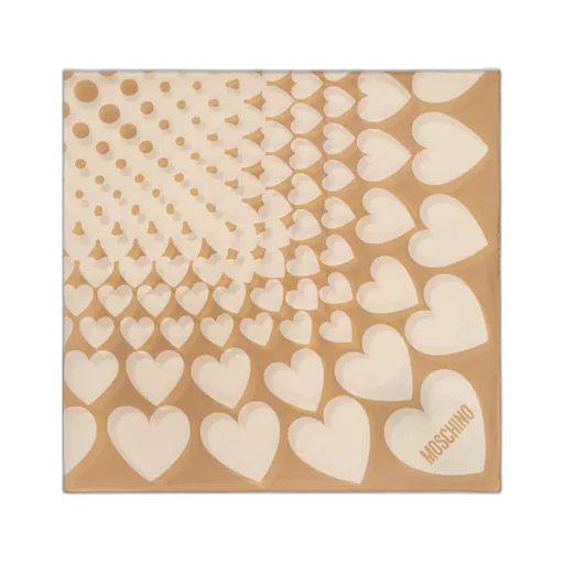 Heart-Print Silk Scarf
