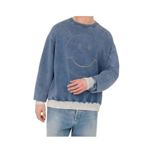 Smiley Face-Studded Sweatshirt