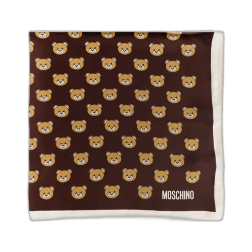 Teddy-Print Silk Scarf