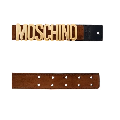 Logo Plaque Suede Belt